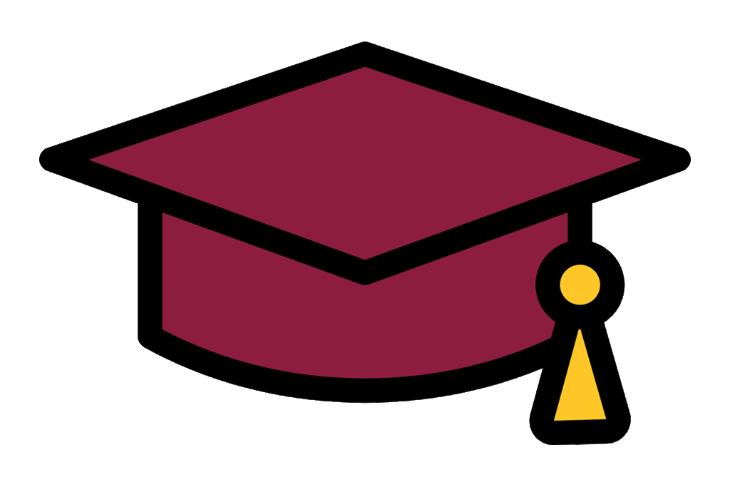 animated gif of an ASU maroon and gold mortarboard